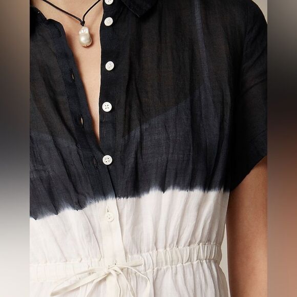 J Crew Cerise Shirtdress in Dip-Dyed Ramie Size 2P NWT - Picture 4 of 16